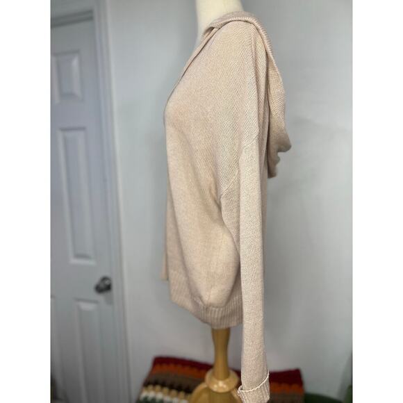 Womens Sigrid Olsen Slouchy Hooded Linen Cotton Sweater Spring Summer Large - Picture 10 of 11
